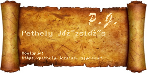 Pethely Józsiás névjegykártya